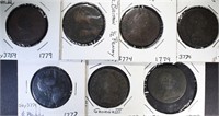 1773, 74, 75, 79 & 3-72 BRITISH HALF PENNIES