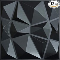 Art3d 3D Paneling Textured 3D Wall Design, Black D