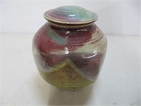 SIGNED STUDIO POTTERY JAR WITH LID