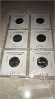 6 uncirculated  Jefferson nickels