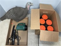 GAME CALLS, TURKEY DECOY AND CLAY PIGEONS