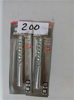 2 pack 3/8" masonry drill bits