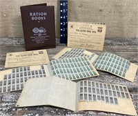 WWII ration books w/ holder