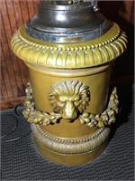 Ornate Metal pedestal with lion and grape