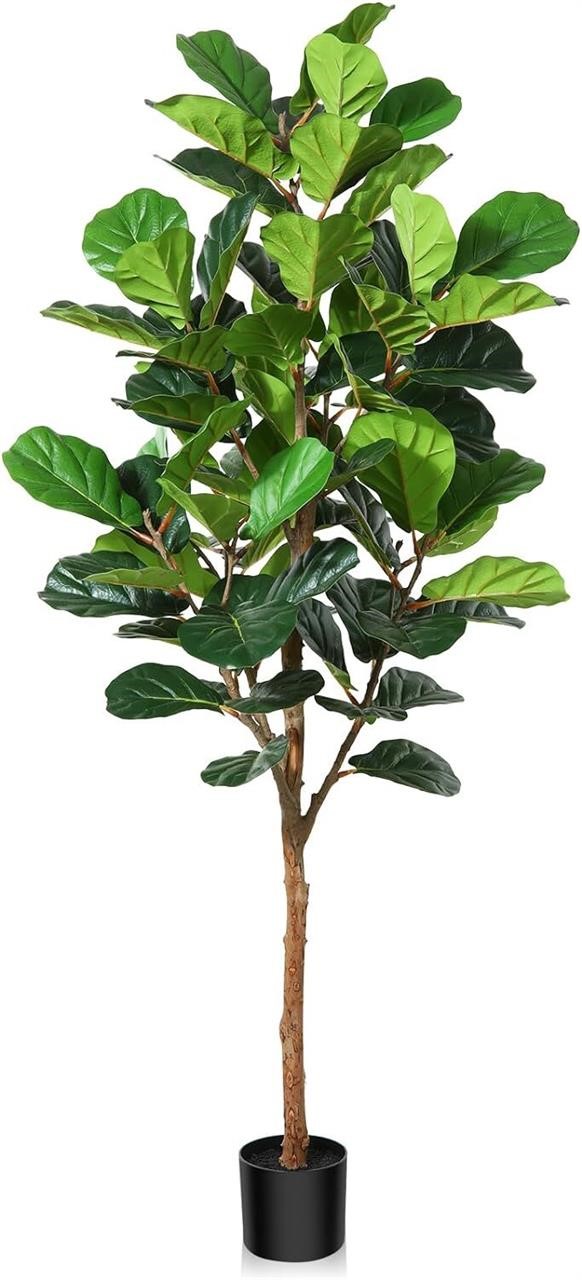 Artificial Tree 6ft Tall Fake Fiddle Leaf Fig Tree