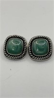 Green Clip On Earrings