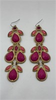 Long Pink Dangly Earrings