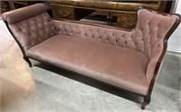 Upholstered Tufted Victorian Settee