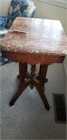 VICTORIAN LAMP TABLE WITH MARBLE TOP