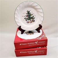 8 NIKKO Happy Holidays 8" Salad Plates - Xmas Tree