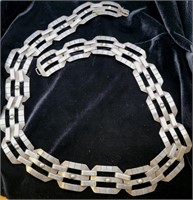 28" Taxco .980 Silver Gate Link Necklace