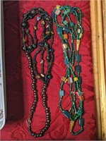 2 Piece Brightly Beaded Necklaces