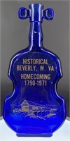 Vintage Beverly WVa Cobalt Guitar Bottle