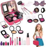 Pretend Makeup Play Set w/ Pink Carry Case
