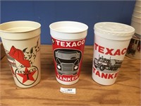 Lot of 3 Vintage Texaco Plastic Cups