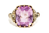 Jewelry 10k Gold Pink Sapphire Diamond Ring