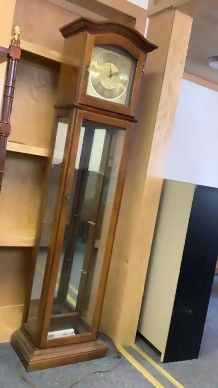 Grandfather Clock with glass shelves
