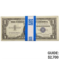 PACK OF (100) 1957 $1 SILVER CERTIFICATES GEM UNC