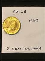 Chile 1968  2 Centesimos Coin