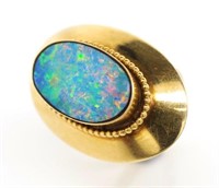 Triplet opal set gold ring