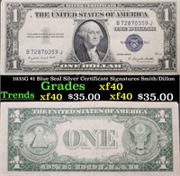 1935G $1 Blue Seal Silver Certificate Signatures S