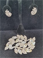 Eisenberg Ice Earrings & Unmarked Brooch
