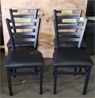 4 Metal Dining  Chairs w/Upholstered Seats