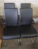 $1400 Set of 4  Dining Chairs with Chrome Legs