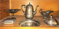 Estate Lot of Silverplated Serving Pcs