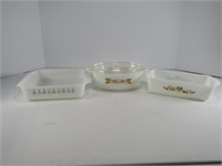 3 FIRE KING CASSEROLE DISHES