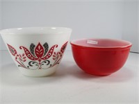 TWO FIRE KING VINTAGE GLASS BOWLS