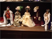 5 House of Nisbet Dolls including Edward VII,