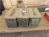 THREE VINTAGE AMMO CANS