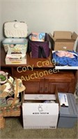STAIRS. ASKET, SEWING BOX, BOOKS, COOLER,