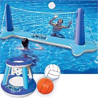 Sloosh Inflatable Volleyball Net & Basketball Hoop