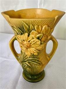 Roseville Yellow Peony Vase 60-7"
