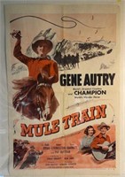 Mule Train Original Movie Poster (1956) Gene Autry
