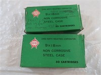 Norinco 9 x 18mm Steel Case Cartridges (1 full