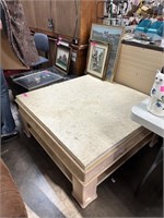 LARGE FAUX TRAVERTINE COFFEE TABLE