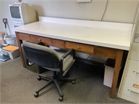 Wood Office Desk & Chair Combo