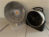 Heat Dish + Honeywell Floor Fan