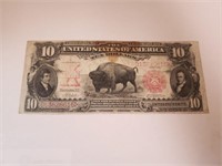 1901 $10 Legal Tender Bison Note  Fine +