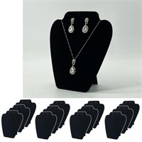 12 PCS Black Velvet Necklace Display,Jewelry Displ