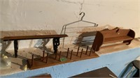 Wood shelves and hat rack