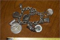 Vtg 925 Sterling Charm Bracelet w/ 3D Golf Bag