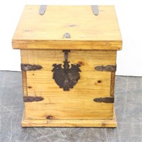 Rustic Wood Box Table w/ Cast Metal Hardware