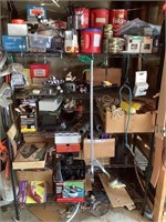 5' Metal shelf and contents