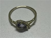 SIZE 7 UNIQUE PURPLE STONE RING 5925 STAMP