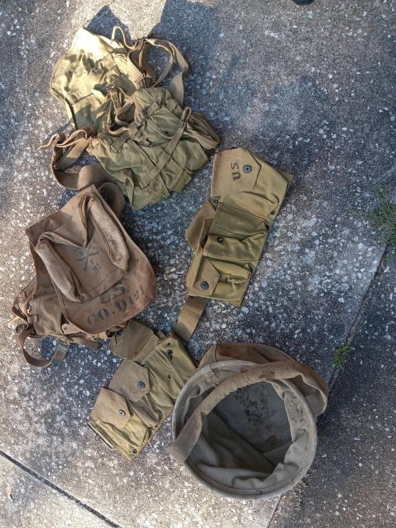 Vintage US military canvas bags.