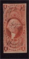 US REVENUE STAMP, SCOTT# 74a, FAULTY- SCV: $350.00